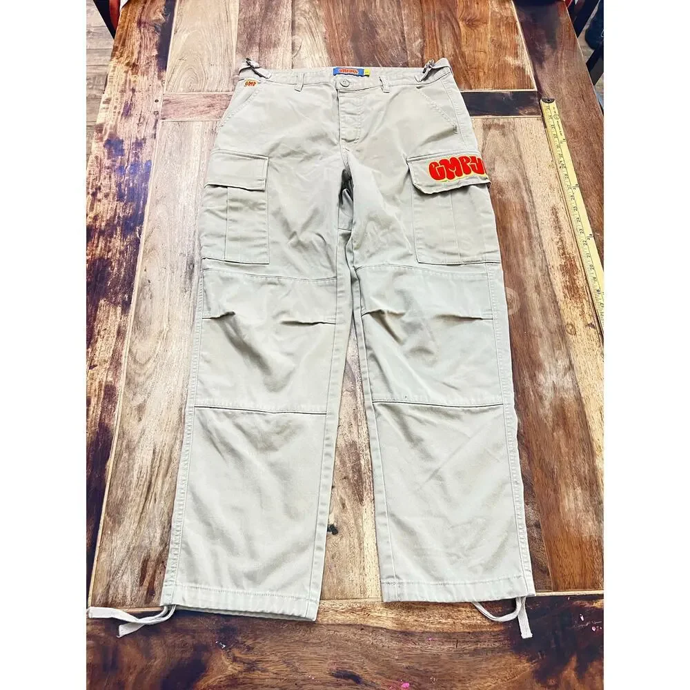 Empyre Men's Tan Bubble Logo Khaki Cargo Skate Pants Size 32